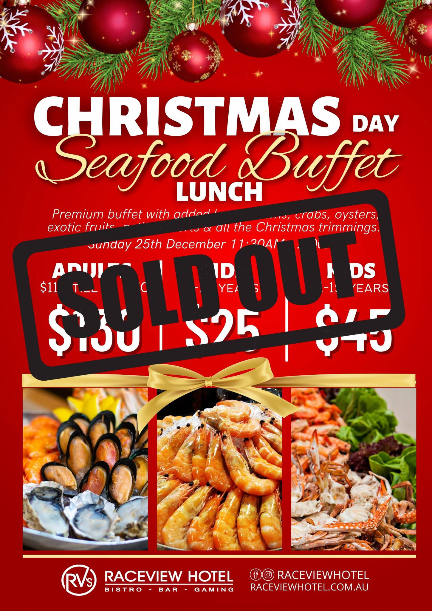 Christmas Lunch Buffet Raceview Hotel Raceview Hotel